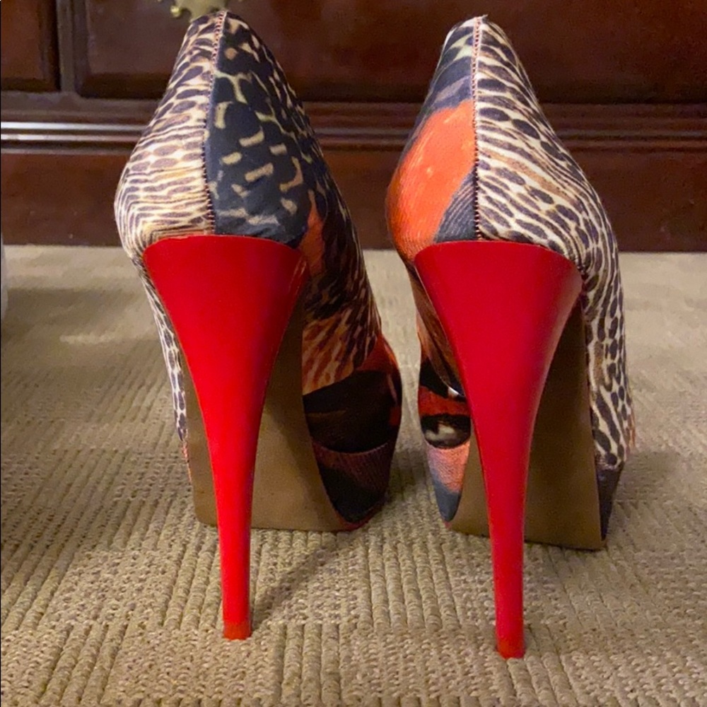 ALDO Jerolda Pumps Shoes Heels Size 7 Orange Multi - Picture 5 of 8